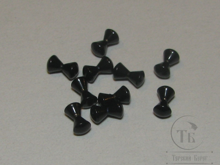 Глазки гантельки латунные Black 4,8 mm 3/16 (уп 10 шт)