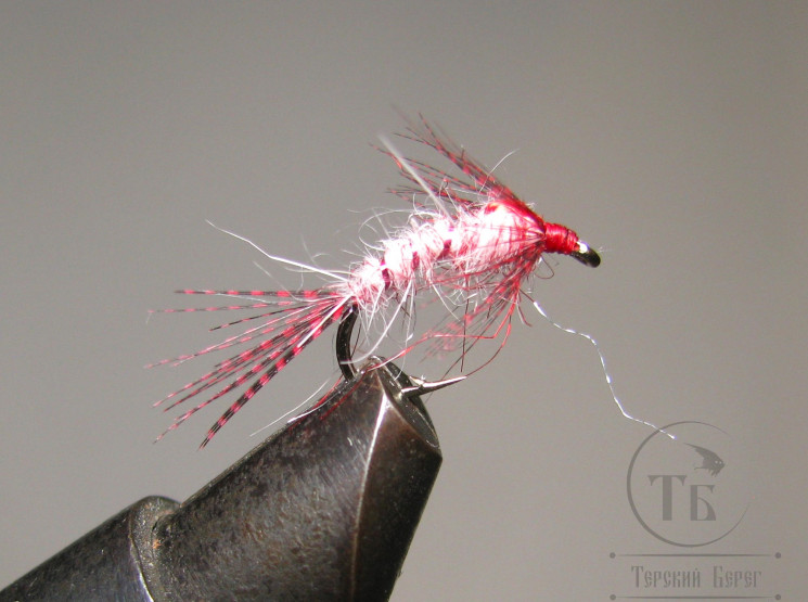 Муха нимфа Teal чирок ( 12 ) White / Red кр. № 14