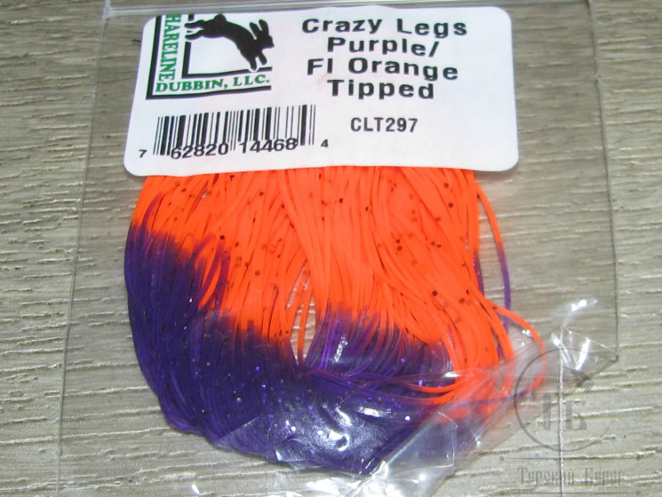 Силиконовые ножки Crazy Legs Purple / Fl. Orange Tipped Hareline