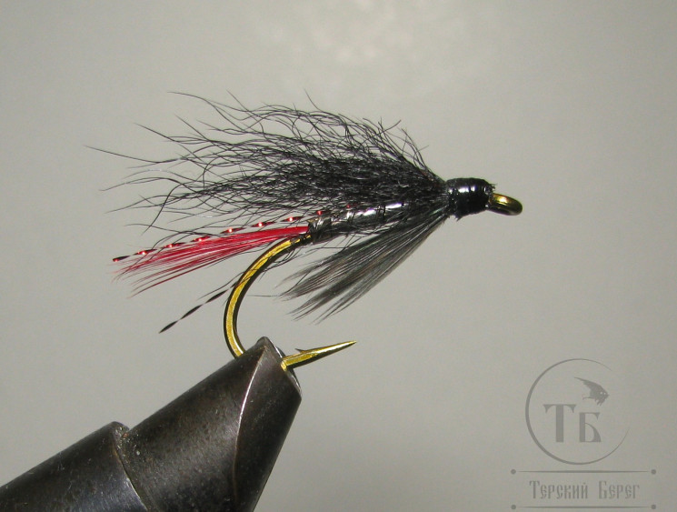 Муха форелевая Wet ( 24 ) Calf Tail RC Red / Black крючок S80NP-BR № 6