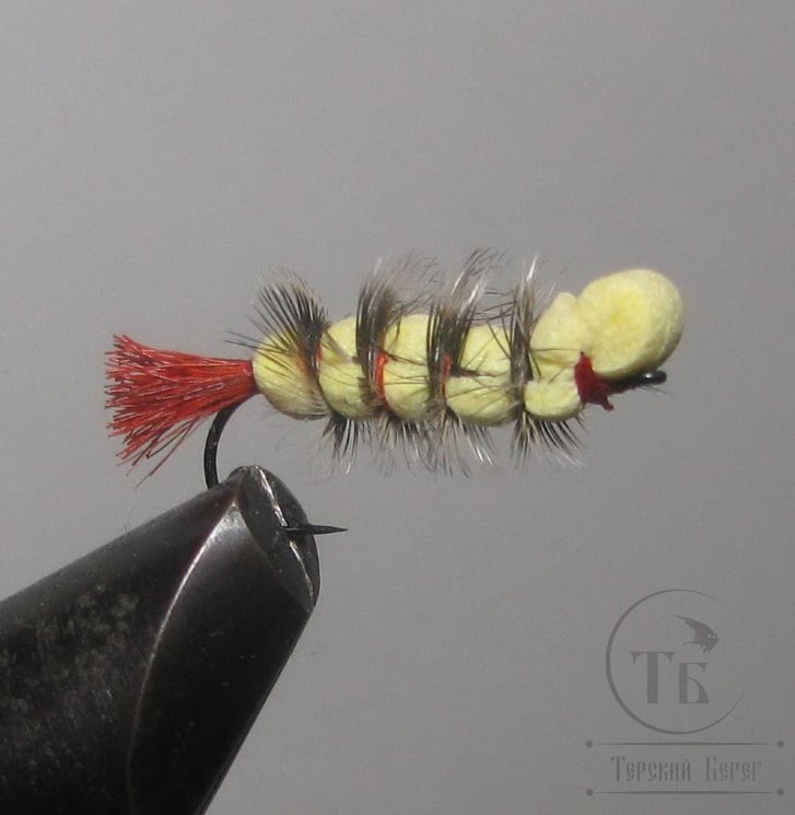 Муха Foam ( 23 ) Caterpillar Red Tag Variant кр. № 12