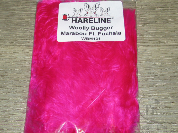Мягкие пуховые перья Marabou Woоly Bugger Fl. Fuchsia Hareline