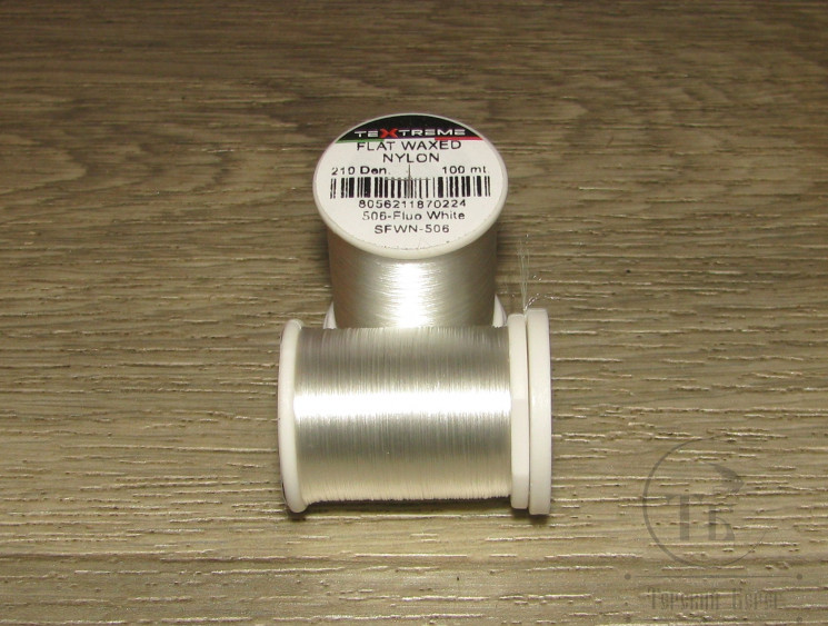 Монтажная нить 100 m 210 Den Flat Waxed Nylon Fl. White Textreme / Danvilles Flymaster Plus