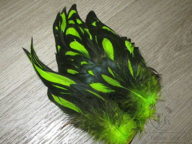 Куриное перо Hen feathers SH BLW Fl. Chartreuse