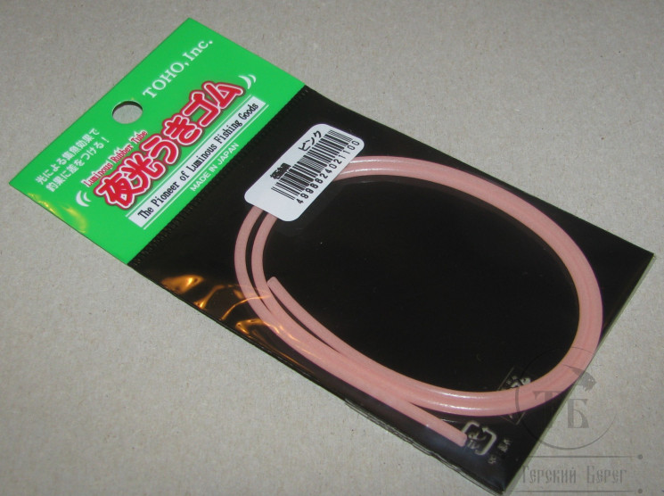 Светонакопительный кембрик Luminous Rubber Tube 50 см Pink Glow 1.0 мм TOHO