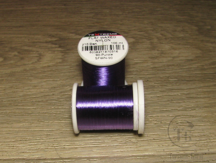 Монтажная нить 100 m 210 Den Flat Waxed Nylon Purple Textreme / Danvilles Flymaster Plus