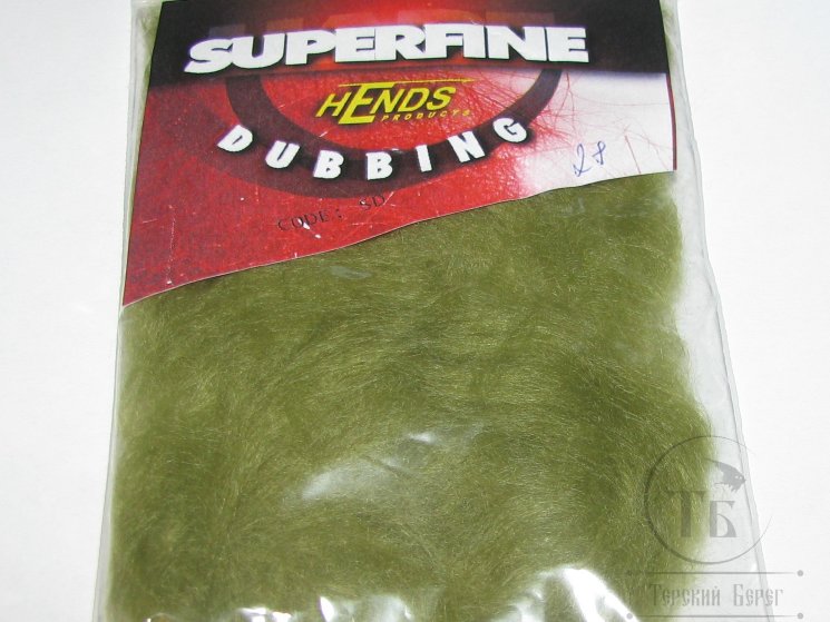 Даббинг Superfine dry fly dub Green Olive 28 Hends