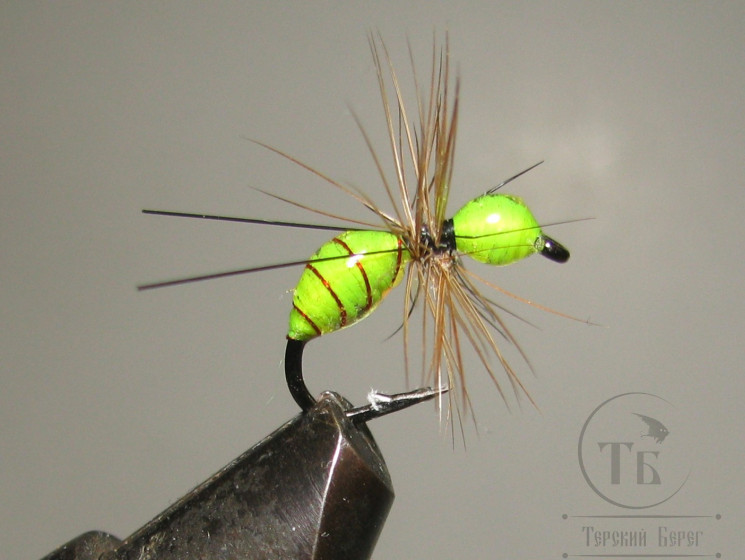 Муха муравей Ant Scud ESc ( 8 ) Fl. Chartreuse Epoxy Kumho Scud № 16