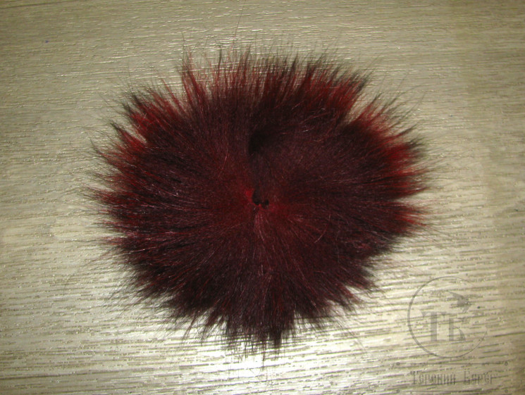 Хвост арктического песца винно красный XXL / Claret Phatacorva XXL Black Tips