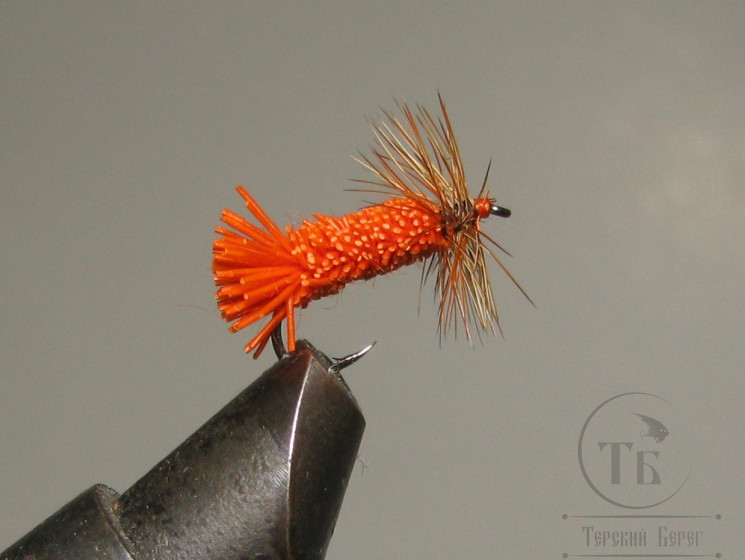 Mуха ( 21 ) Goddard Caddis Orange Kumho № 12