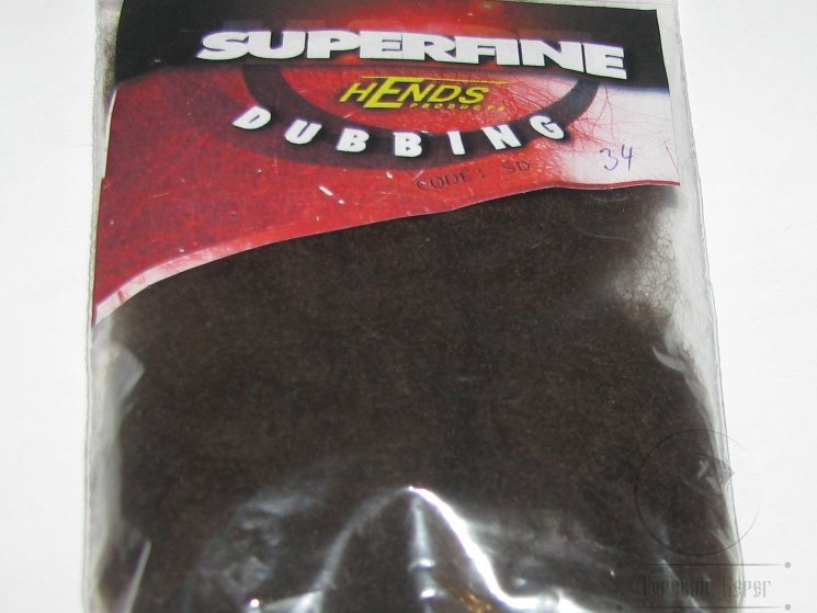 Даббинг Superfine dry fly dub Dk. Brown 34 Hends