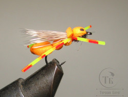 Муха Кузнечик ( 3 ) Hopper Orange Foam Fl. Sili Legs  кр. Kumho № 10
