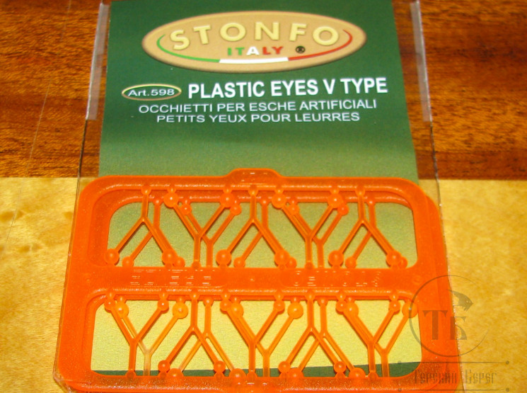 Пластиковые парные глазки V - формы Plastic Eyes V Type Fl. Orange ( 20 шт ) Stonfo