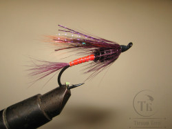 Муха лососевая на одинарном крючке ( 31 ) "Purple Varzuga" Salmon Black № 2