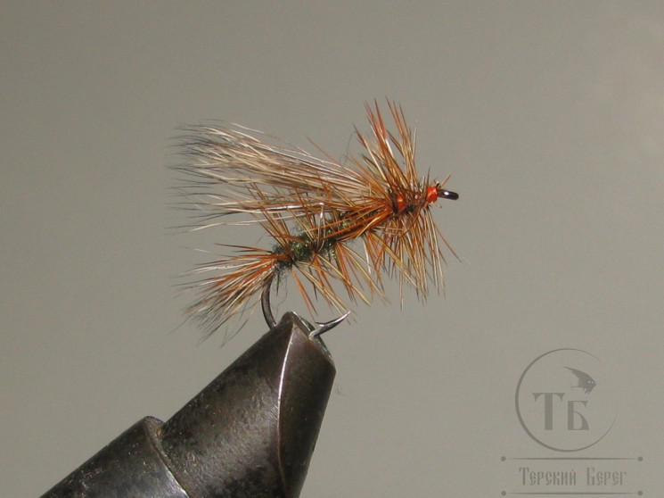 Mуха Caddis ( 12 ) Elk Brown Natural Kumho № 10