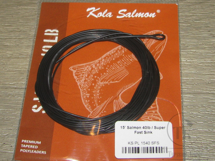 Полилидер 15 ft (4.5 m 5.5 g) Polyleader Salmon 40 lb Super Fast Sink Black Kola Salmon