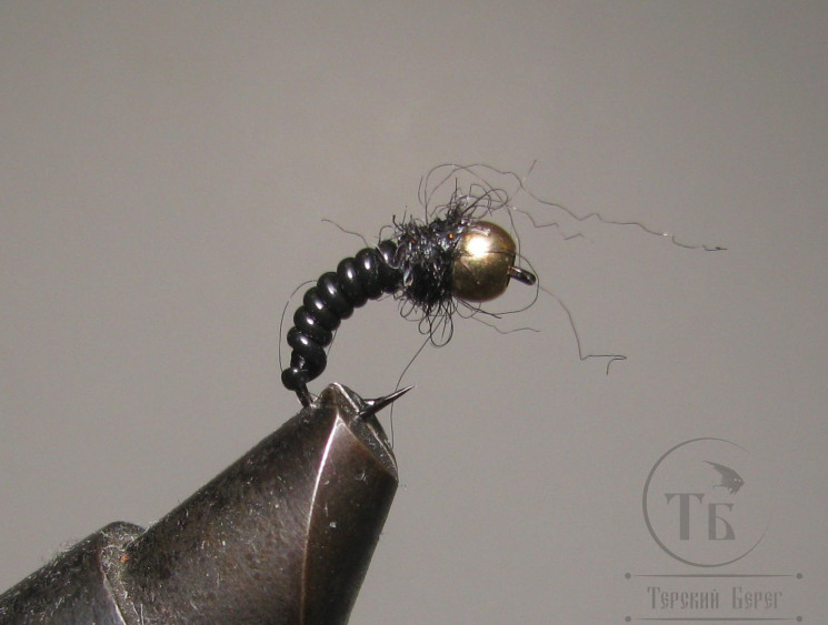 Муха нимфа Scud ( 9 ) GH Black Nymph крючок scud № 12