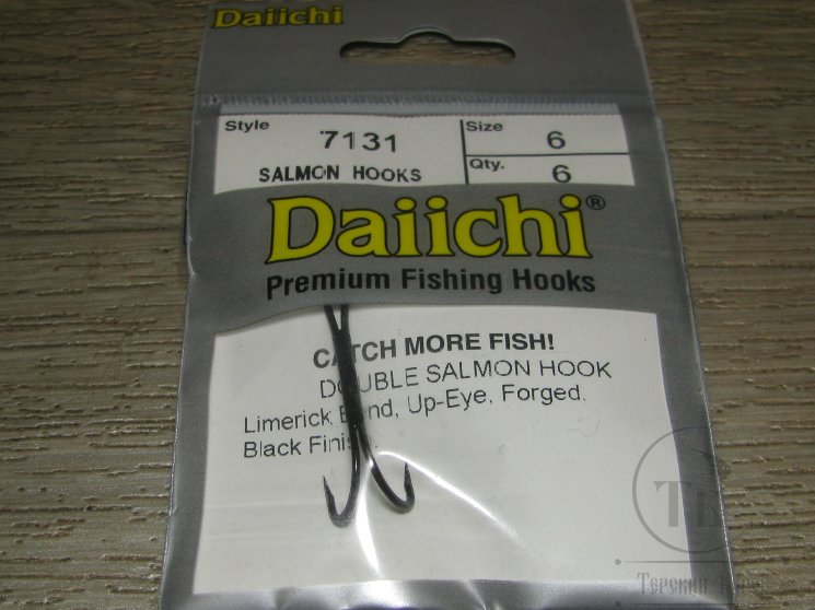 Daiichi Salmon Black 7131 двойник вязальный черный № 6 (6шт.)