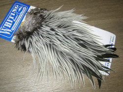Седло петуха с широким пером Whiting Freshwater Streamer Saddle Silver Badger 