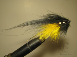 Муха лососёвая скандинавское крыло ( 55 ) Golden Killer Marabou Monkey ( пластик 1,0 дюйм )
