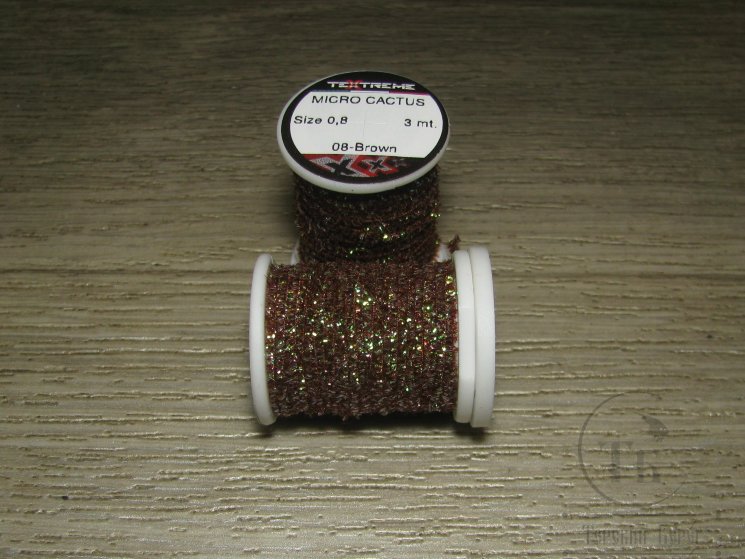  Микро кактусовая синель на катушке Micro Сactus Chenelle SMCA 0,8  Brown Textreme