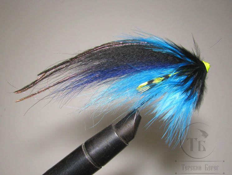 Лососёвая муха Turbo Nobody ( 4 ) Blue Sea Fish T 6 mm. 9 sm