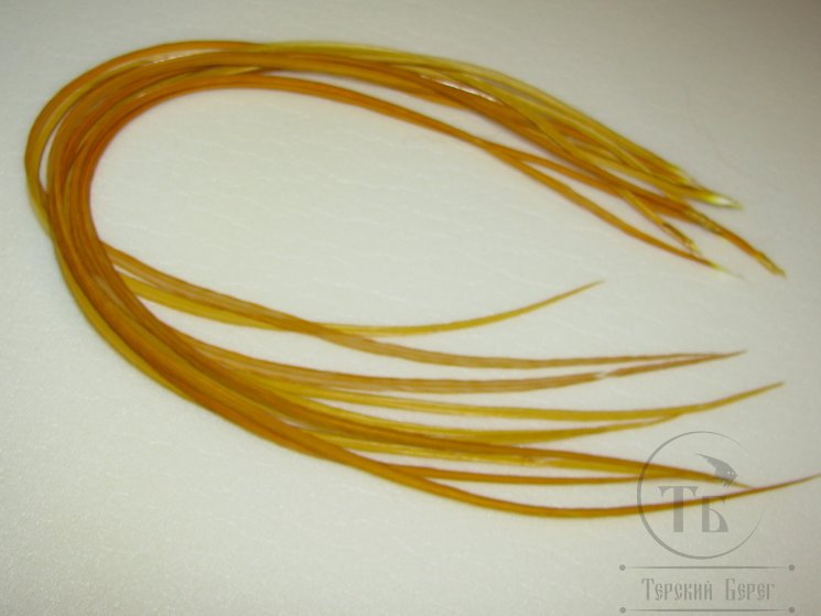 Перо Dry Fly (для сухих мух) золотистое / Gold 10 шт. крючки №14 - 16 - 18