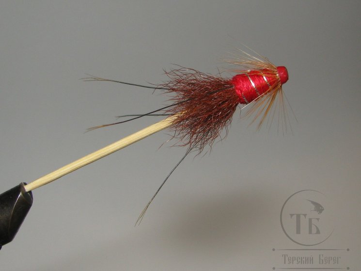 Лососёвая муха ( 6 ) Frances Red Calf Tail Rootbeer Var. ( медь 1/2 дюйма )