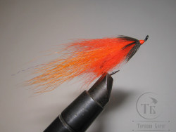 Муха лососевая на одинарном крючке ( 15 ) "Hot Shrimp" Kumho Salmon Black № 6