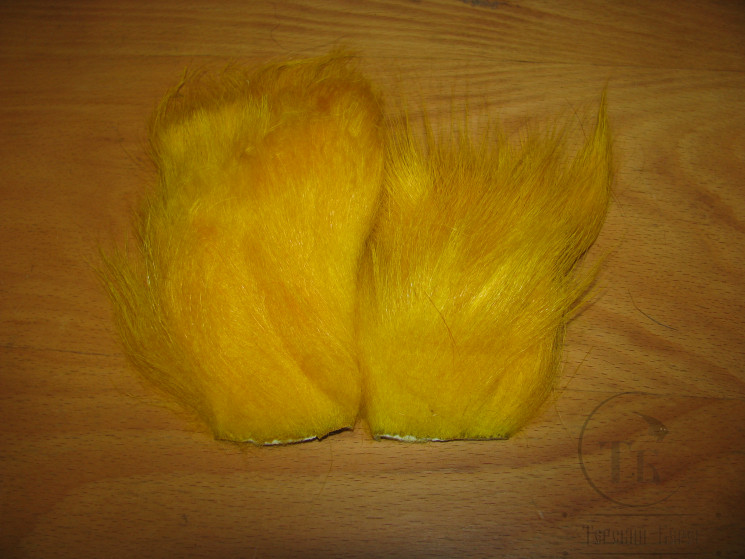 Мех козленка прямой мягкий Yellow ( распродажа М - 8 )