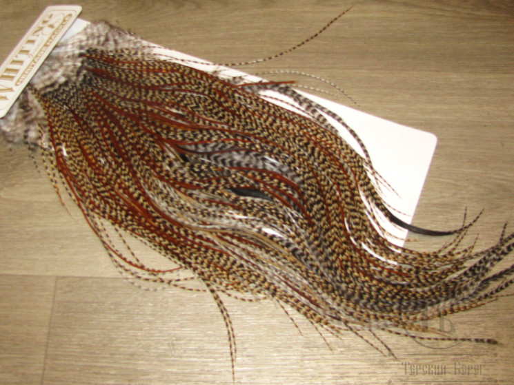 Седло Whiting Heritage Ginger Variant All Colours Miхed Combo ( GrBrB смесь гризли и коричневых баджер перьев ) 