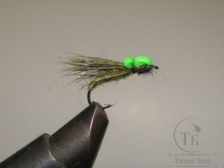 Муха Caddis Foam ( 23 ) Green кр. № 14