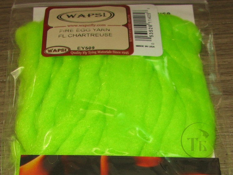 Пряжа для имитации икры Fire Egg Yarn Fl. Chartreuse Wapsi