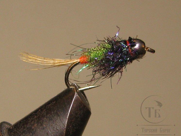 Муха нимфа NN ( 67 ) SH Green Woodduck ice nymph  № 12