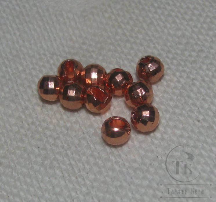 вольфрамовый шарик граненый с прорезью D 5,0 copper  (10 шт)