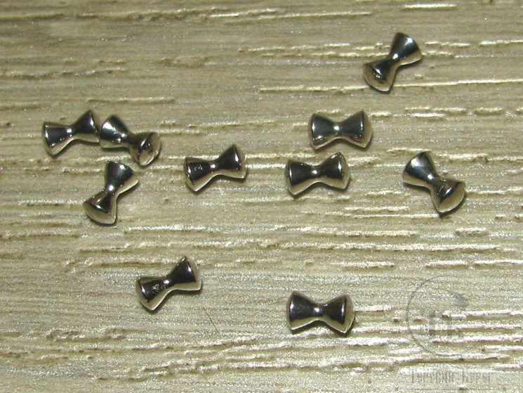 Глазки гантельки латунные Silver 4,0 mm 5/32 (уп 10 шт)