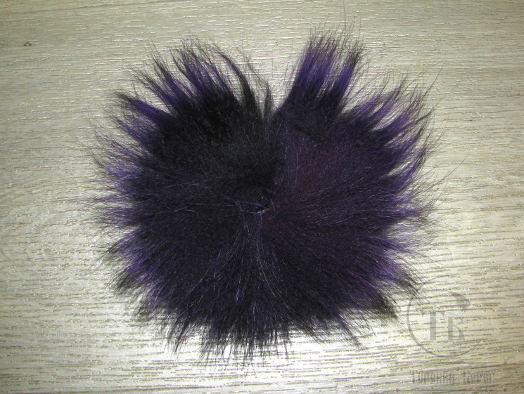Хвост арктического песца фиолетовый XL / Purple XL Black Tips