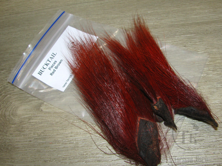 Кусок хвоста оленя красно коричневый Bucktail Pieces Red Brown Wapsi / Терский Берег