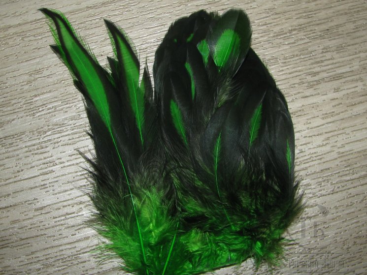 Куриное перо Hen feathers BLW Green