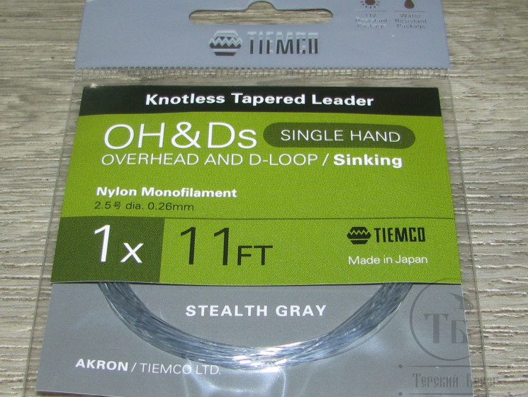 Конусный подлесок тонущий Akron OH&Ds Leader Sinking 11FT 1X 0.26 mm Tiemco
