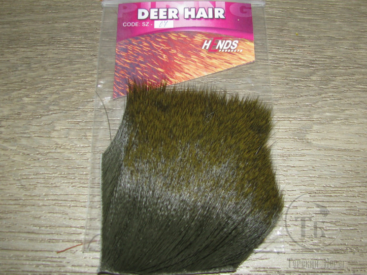 Мех оленя Deer Hair Dk. Olive № 7 HENDS  5 x 5 cm