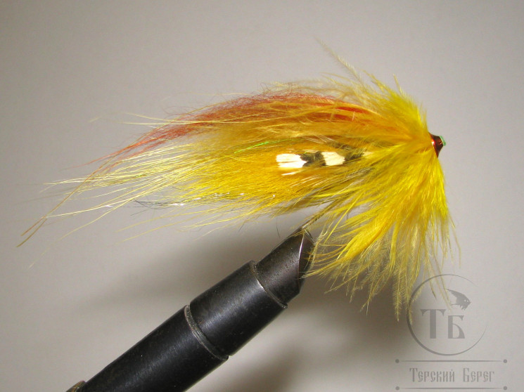 Лососёвая муха Turbo Nobody ( 8 ) Rusty Banana T 6 mm. 9 sm