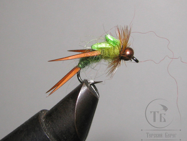 Муха нимфа Biot ( 30 ) Scud Devil Olive nymph крючок № 10 (Scud)