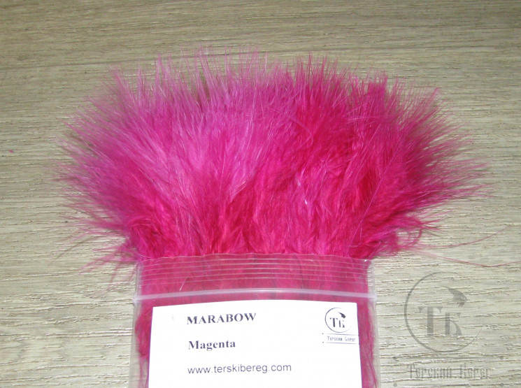 Мягкие пуховые перья Marabou Strung 1/8 OZ Magenta Терский Берег
