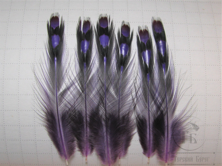 Перья джунглевого петуха Fl. Purple MD (средние) 6 шт.