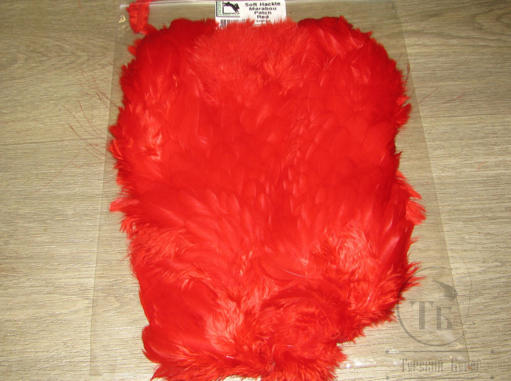 Перо курицы Soft Hackle Marabou Patch Red Hareline