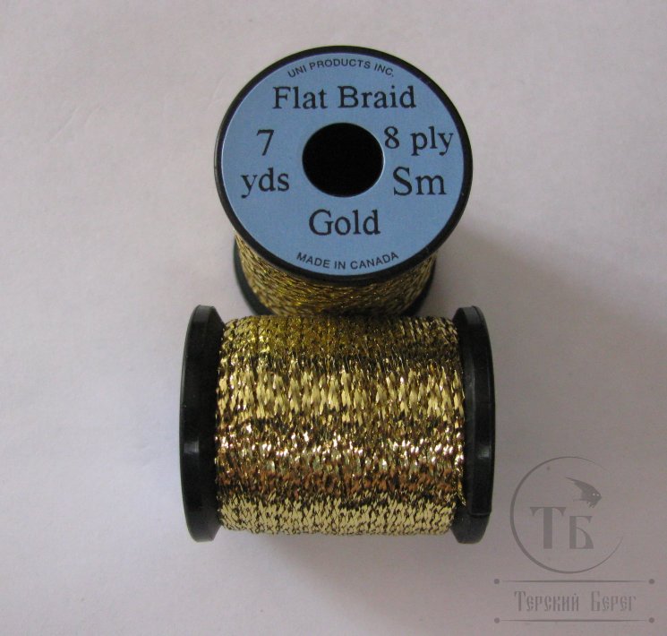 UNI Flat braid 7 yds 8 ply sm gold