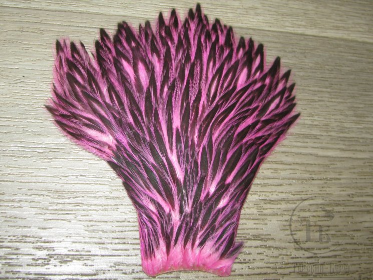 Куриные перья скальпа на коже BLW  (верхняя часть)  Hen Cape American  BLW  Fl Pink