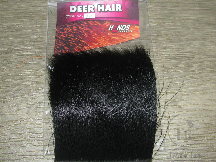 Мех оленя Deer Hair Black № 10 HENDS  5 x 5 cm