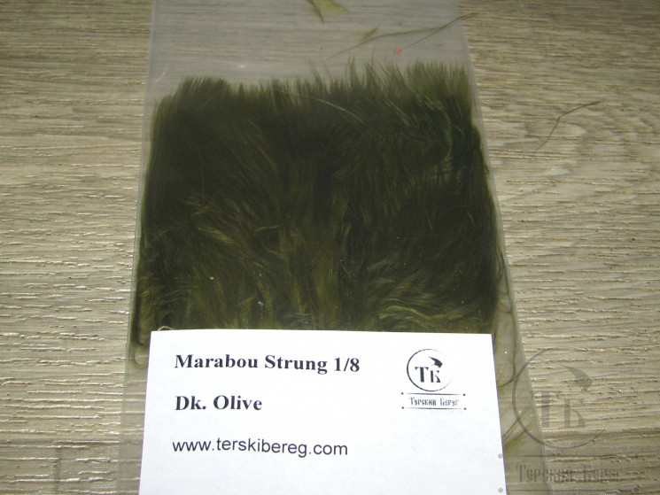 Мягкие пуховые перья Marabou Strung 1/8 OZ Dk. Olive Терский Берег